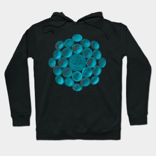 Turquoise USA Twenty Dollars Coin - Surrounded by other Coins Hoodie